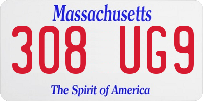 MA license plate 308UG9