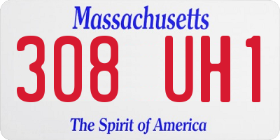 MA license plate 308UH1