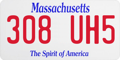 MA license plate 308UH5