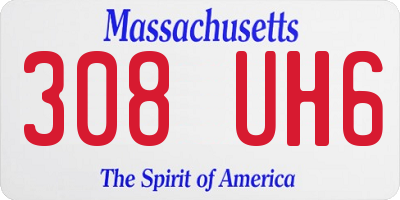MA license plate 308UH6