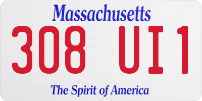 MA license plate 308UI1