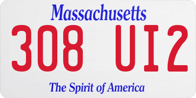 MA license plate 308UI2
