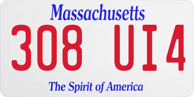 MA license plate 308UI4