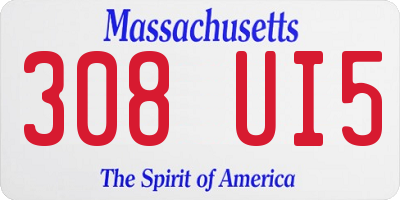 MA license plate 308UI5