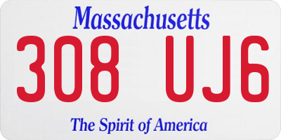 MA license plate 308UJ6