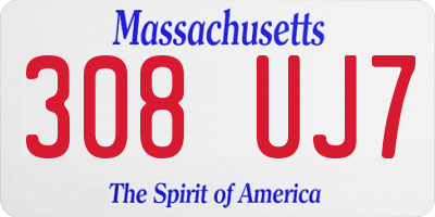 MA license plate 308UJ7
