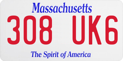 MA license plate 308UK6