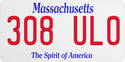 MA license plate 308UL0
