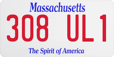 MA license plate 308UL1