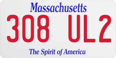 MA license plate 308UL2