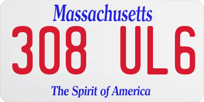 MA license plate 308UL6