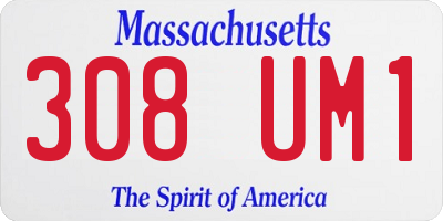 MA license plate 308UM1