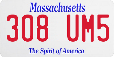 MA license plate 308UM5
