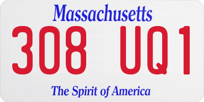 MA license plate 308UQ1