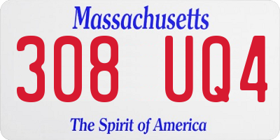 MA license plate 308UQ4