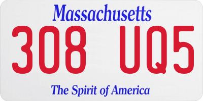 MA license plate 308UQ5