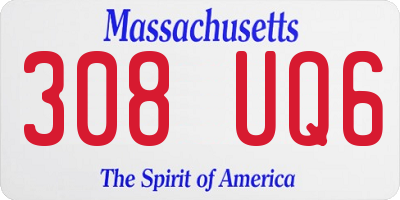MA license plate 308UQ6