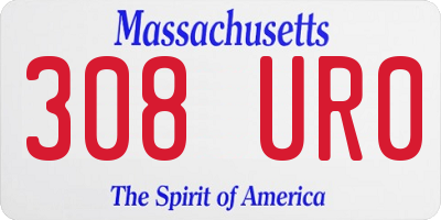 MA license plate 308UR0