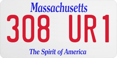 MA license plate 308UR1