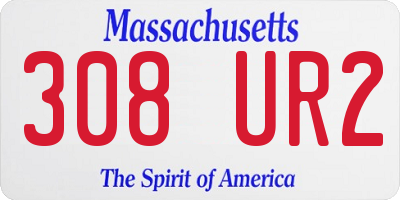 MA license plate 308UR2