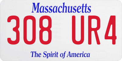 MA license plate 308UR4
