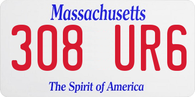 MA license plate 308UR6