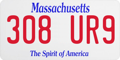 MA license plate 308UR9
