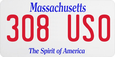 MA license plate 308US0