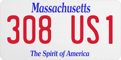 MA license plate 308US1