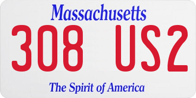 MA license plate 308US2