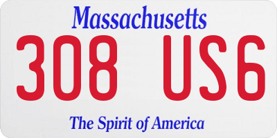 MA license plate 308US6
