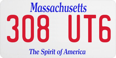 MA license plate 308UT6