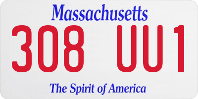 MA license plate 308UU1