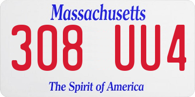 MA license plate 308UU4