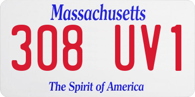 MA license plate 308UV1