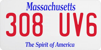 MA license plate 308UV6