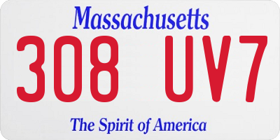 MA license plate 308UV7
