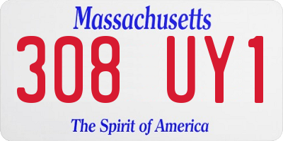 MA license plate 308UY1