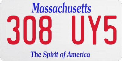 MA license plate 308UY5