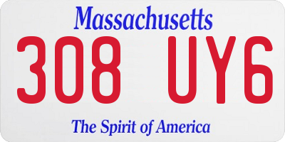 MA license plate 308UY6