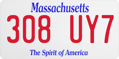 MA license plate 308UY7