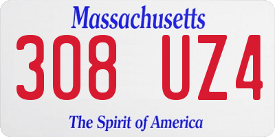 MA license plate 308UZ4