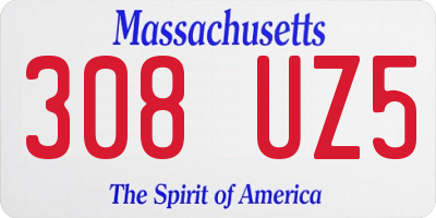 MA license plate 308UZ5
