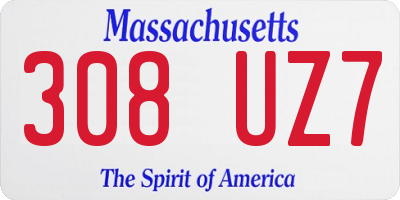MA license plate 308UZ7