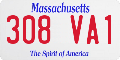 MA license plate 308VA1