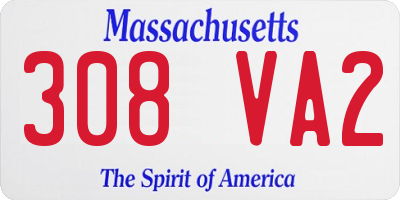 MA license plate 308VA2