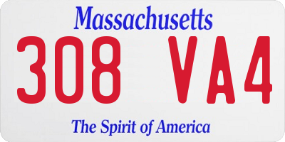 MA license plate 308VA4