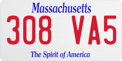 MA license plate 308VA5