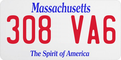 MA license plate 308VA6