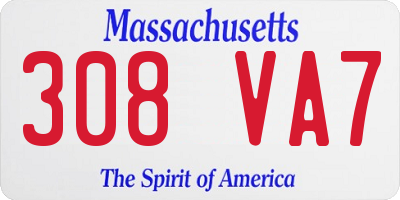 MA license plate 308VA7